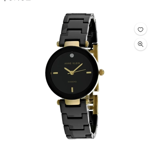 Women's anne Klein pave black dial watch- needs battery‎ - Picture 1 of 5